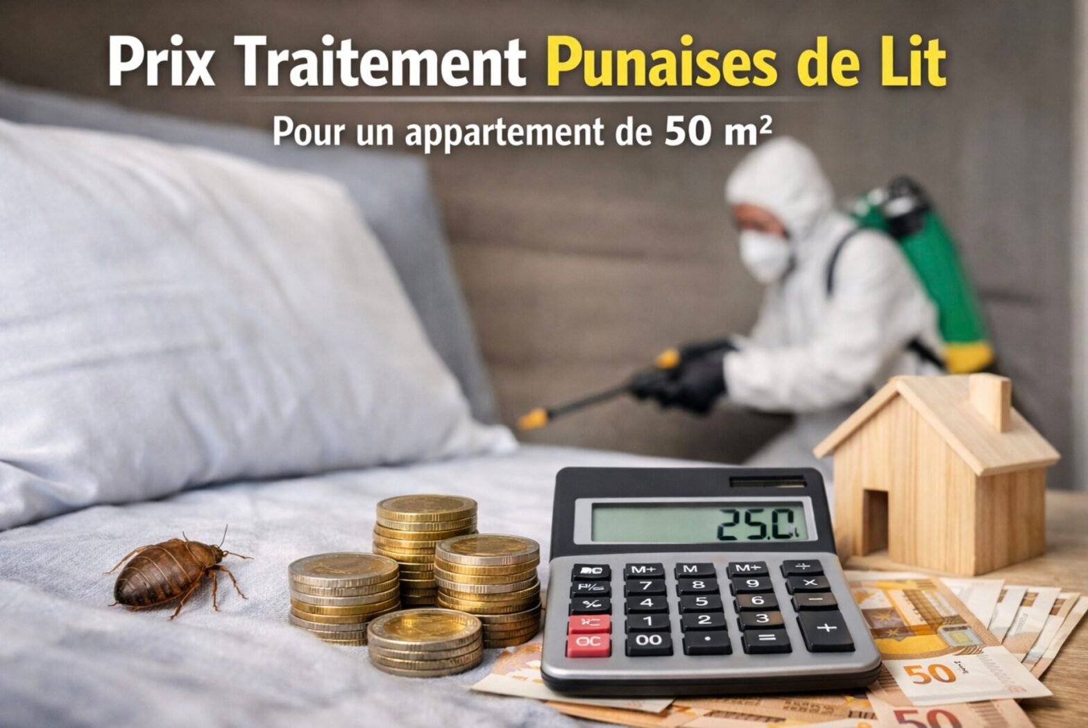 quel est le prix d'un traitement punaises de lit pour un appartement de 50m²